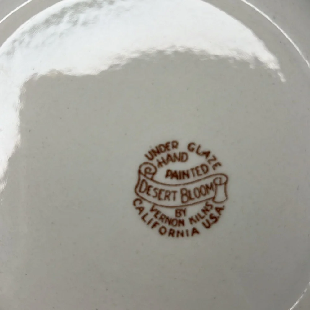 Desert Bloom by Vernon Kilns Hand Painted Side Plate Replacement - Vintage - Picture 3 of 6